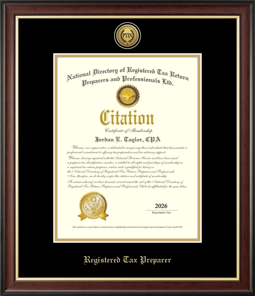 PTIN Registrant Certificate